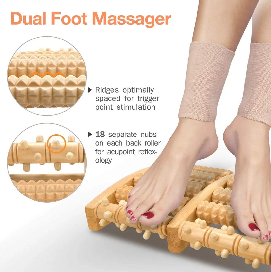Wooden Roller Foot Massage